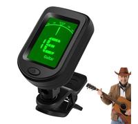 Guitar Tuner Clip On - ABS Digital Rechargeable 3 x 4.5 cm | Clip On Tuning Tool with Large LCD Display, Precise String Instrument Tuner | Guitar, Ukulele, Bass, Violin, Ins