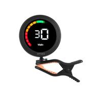 Guitar Tuner Clip On Rechargeable, Clip On Tuner with Super Bright Display Rotates 360 Degrees with Guitar Ukulele Violin and Chromatic Tuning for Professional Beginners (Black)