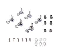 Guitar Tuner Pegs Set, 6 Small Square Sealed Machine Heads, Right Handed, Zinc Alloy Cr Plated - Stable Tuning, Accurate 1:15 Gear Ratio, Acoustic & Electric Guitars