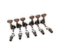 Guitar Tuner Replacement Set 6 Pcs with Sealed Housings, Zinc Alloy Bodies, Fish Tail Buttons and Mounting Parts for Repair Work Tasks Tuning Button Bushing Washer Guitar Maintenance Spare Parts