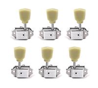 Guitar Tuners (3L + 3R Handed),6 PCS 1:18 Guitar String Tuning Pegs Tuner Machine Heads Knobs Tuning Keys for Acoustic or Electric Guitar(Silver)