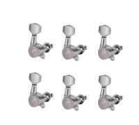 guitar tuners 6-Piece Right Locking Guitar Tuners High-Precision 1:18 Gear Fit Electric & Acoustic Guitars(Sliver 6R)