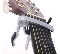 Guitar Tuning Accessory,Guitar Change Tune Clamp Single-Handed Quick Change Guitar Capo, Aluminum Alloy Capo, for 6-string Acoustic Folk Classical Electric Guitar Ukelel(Silver)