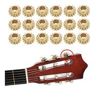 Guitar Tuning Gears, 18Pcs String Tuning Peg Gear Metal Guitar Hex Hole Gears Strings Accessory, Tunings Gear Ratio 1: 15(Golden)