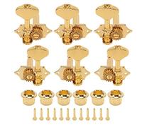 Guitar Tuning Key 3 Left 3 Right, 1:18 Gear Ratio Machine Head, Smooth Tuning Pegs for Acoustic Electric Guitar, Metal Rust - Proof Tuners with Easy Installation (Gold)