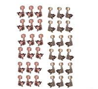 Guitar Tuning Nail Tuner Heads 6PCS Set 3R+3L for Acoustic Guitars Featuring Metal Build and Smooth Semicircle Button for Precise Adjustment (Red 6L)