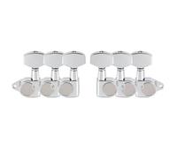 Guitar Tuning Peg Kit Folk Guitar Tuning Pegs Universal Right Angle Pegs Fully Enclosed Tuning Pegs Accessories(Silver Square Head,A set of 6)