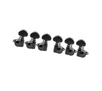 Guitar Tuning Peg Set 3R3L Fully Sealed Tuners With 19:1 Gear Ratio And Crescent Shape For Electric Audio Guitars(Black)