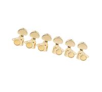 Guitar Tuning Peg Set 3R3L Fully Sealed Tuners With 19:1 Gear Ratio And Crescent Shape For Electric Audio Guitars(Gold)