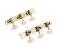 Guitar Tuning Pegs 1 Pair Classical Folk Guitar Tuning Pegs Gold Plated Guitarra Parts With Simulation Pearl Semicircle Buttons Machine Heads