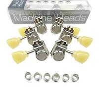 Guitar Tuning Pegs 1 Set 3R3L Vintage Deluxe Locking Electric Guitar Machine Heads Tuners For LP SG Lock String Tuning Pegs Nickel