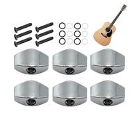 Guitar Tuning Pegs, 6-Piece Replacement for Square Knobs, Acoustic Guitar Parts with Locking Tuners, for Repair Maintenance, Players, Musicians, Home Studio, Daily Travel