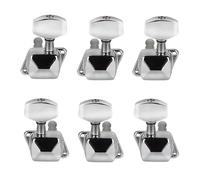 Guitar Tuning Pegs 6Pcs 3L3R Semi-Closed String Tuning Pegs Keys Machine Heads Tuners For Electric Guitar Or Acoustic(Chrome)