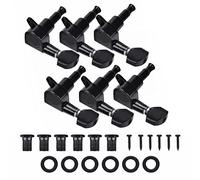 Guitar Tuning Pegs, 6PCS Black Zinc Alloy Machine Heads Fast and Accurate String Tuning Machine Heads with Bushings Ferrules Screws for Guitar