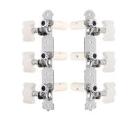 Guitar Tuning Pegs 6string Headstock 3L3R White Knob Parts And Accessories Traditional Hulusi Musical Instrument(Flower shapeds)