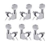 Guitar Tuning Pegs - Acoustic Machine | Electric Locking Tuner | Chrome Oval Knob Set Replacement, Enclosed Metal Gear Mechanism, String Key Upgrade System