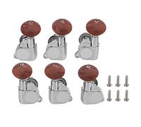 Guitar Tuning Pegs Fully Enclosed, 6PCS Metal Tuner Knobs 3 Left 3 Right - Durable Construction, Easy Installation, Compatible with Acoustic and Electric Guitars