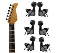 Guitar Tuning Pegs, Fully Enclosed Oval Head, 3 Left 3 Right Replacement Set, Sturdy Metal with Smooth Turning Knobs, Musical Accessory for Electric Acoustic Folk Guitar String Replacement Use