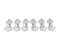 Guitar Tuning Pegs Set 3R3L 19:1 Ratio Full Sealed Machine Heads Tuners Tuning Pegs Keys Half Moon Button Acoustic Electric Guitar(Chrome)