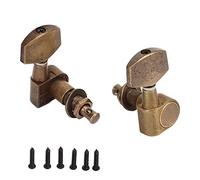Guitar Tuning Pegs Set, 6 Pcs 3L3R Bronze Metal Heavy Internal Gear Machine Heads - Precise Tuning, Durable Construction, Ideal for Electric Guitar Replacement