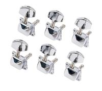 Guitar Tuning Pegs Set Sealed Metal Machine Heads 15: 1 Gear Ratio Silver Replacement Tuners for Guitar Repair Work Replacement Tuning Keys Set