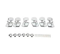 Guitar Tuning Pegs, Silver Semi Closed Guitar String Tuning Peg 3R3L Bevel Angle Rectangular Head Guitar Semiclosed Locking Tuners