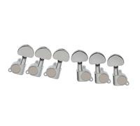Guitar Tuning Pieces 15:1 Ratio Full Sealed Machine Heads Tuners Tuning Pegs Keys With 45 Degree Screw 3R3L(Silver Half)