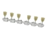 Guitar Tuning Pieces 3R3L 15:1 Ratio Semi Closed Vintage Machine Heads Tuners For Acoustic Electric Guitar(Chrome)