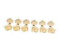 Guitar Tuning Pieces 3R3L 19:1 Ratio Full Sealed Machine Heads Tuners Tuning Pegs Keys With Half Moon Button For Acoustic Electric Guitar(Gold)