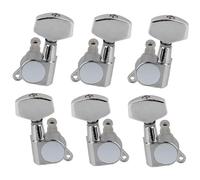 Guitar Tuning Pieces 6Pcs 3L3R Big Square Sealed String Tuning PegsMachine Heads Tuners For Electric Or Acoustic Guitar(Silver)