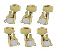 Guitar Tuning Pieces 6Pcs 3L3R Big Square Sealed String Tuning PegsMachine Heads Tuners For Electric Or Acoustic Guitar(Gold)