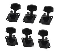 Guitar Tuning Pieces 6Pcs 3L3R Semi Closed String Tuning Pegs Machine Heads Tuners For Electric Or Acoustic Guitar(Black)