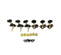 Guitar Tuning Pieces Acoustic Guitar Tuning Pegs | 6Pcs/Set Guitar Tuning Pegs 3R3L Fully Enclosed Semi-circular Folk/Classical Black Nickel Color(Folk 6Pcs 3R3L)
