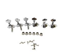 Guitar Tuning Pieces Folk Guitar Tuning Pegs | 6pcs/set Guitar Tuning Pegs Plum Blossom Head Open Tail Hole Guitar Accessory(Silver 6pcs 3R3L)