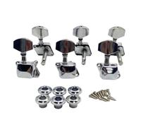 Guitar Tuning Pieces Guitar Accessories | Folk Guitar Tuning Pegs 3R3L Metal Long-Tail Hole Semi-Closed Guitar Tuning Peg(Square head Silver)
