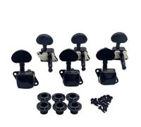 Guitar Tuning Pieces Guitar Accessories | Folk Guitar Tuning Pegs 3R3L Metal Long-Tail Hole Semi-Closed Guitar Tuning Peg(Round head Black)