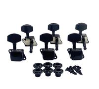 Guitar Tuning Pieces Guitar Accessories | Folk Guitar Tuning Pegs 3R3L Metal Long-Tail Hole Semi-Closed Guitar Tuning Peg(Square head Black)