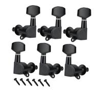 Guitar Tuning Pieces Tuning Pegs Acoustic Guitar Machine Heads Tuners Keys 3L3R Chrome Black(Black)