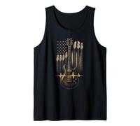 Guitar USA Flag Vintage Electric Guitarist Gift Idea Tank Top