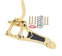 Guitar Vibratos, Guitar Tremolo Unit Vibrato Bridge Guitar Tailpiece Replacement with Hand Crank Stringed Instrument Accessories(Gold) Performance Accessories Performance Accessory