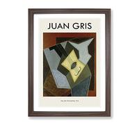 Guitar Vol.1 By Juan Gris Exhibition Museum Painting Framed Print | A2 Walnut Framed Wall Art | Ready to Hang | Modern Music Picture | Living Room Bedroom Lounge Office