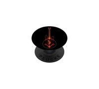 Guitar Volcano Line Art Electric Rock Guitarist Gift PopSockets Adhesive PopGrip
