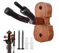 Guitar Wall Hook - Strong Load-Bearing Violin Ukulele Guitar Hooks with Soft Silicone Protection, Mahogany Hanger | String Instrument Mount - for Safe Display and Room Decoration.