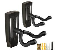 Guitar Wall Mount 2 Pack, Guitar Hanger, UShaped Guitar Wall Hanger Mount Guitar Holder Hook Wall Mount Guitar Accessories for Acoustic, Electric Guitar, Bass, Ukulele with 5 Picks (Black Color)