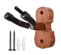 Guitar Wall Mount - 9.5 x 4.6 x 4 cm, Cute Mahogany Guitar Hook Mounts | Wooden Wall Hooks for Violin and Ukulele | Scratch-Resistant Instrument Holder with Secure Screws for Home