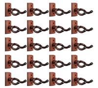 Guitar Wall Mount Hanger, 20-Pack Bulk Set Guitar Holder for Acoustic Electric Guitar Ukulele Banjo, Solid Wood Base Guitar Hooks for Home Studio Storage Display (20PACK Guitar Wall Mount-Sapele)