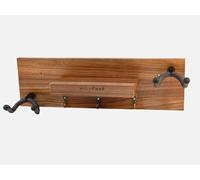 Guitar Wall Mount,Solid Wood Guitar Wall Hanger with 3 Storage Hooks and 2 Rotatable Rubber Guitar Hanger,Guitar Display Stand with Shelf and Pick Holder for All Size Guitar-Zebra Wood Color