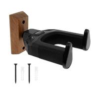 Guitar Wall Mount, Walnut Base, Auto Lock Guitar Hanger, Come with Screws, 80° Upward Design, Strong Weight Capacity for Classical, Acoustic, Electric Guitar, Bass