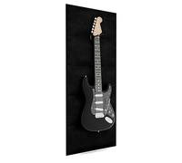 Guitar Wall Mount with Acoustic Panels - Sound-Absorbing Wall Display for Electric Guitars - Fits Gibson, Fender, PRS, Ibanez - Velvet Foam Acoustic Set with Hanger - 125x50cm | Color: Black