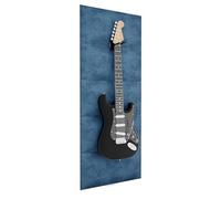 Guitar Wall Mount with Acoustic Panels - Sound-Absorbing Wall Display for Electric Guitars - Fits Gibson, Fender, PRS, Ibanez - Velvet Foam Acoustic Set with Hanger - 125x50cm | Color: Blue